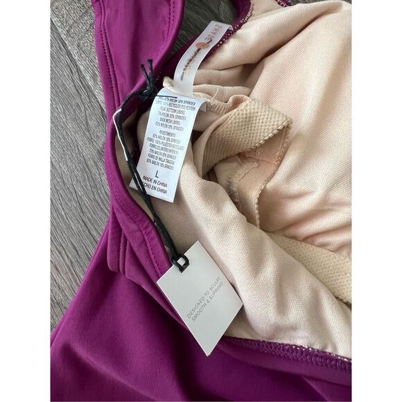 Shade & Shore WOMEN’S CAP SLEEVE ONE PIECE SWIMSUIT, PURPLE size Large - Picture 10 of 11